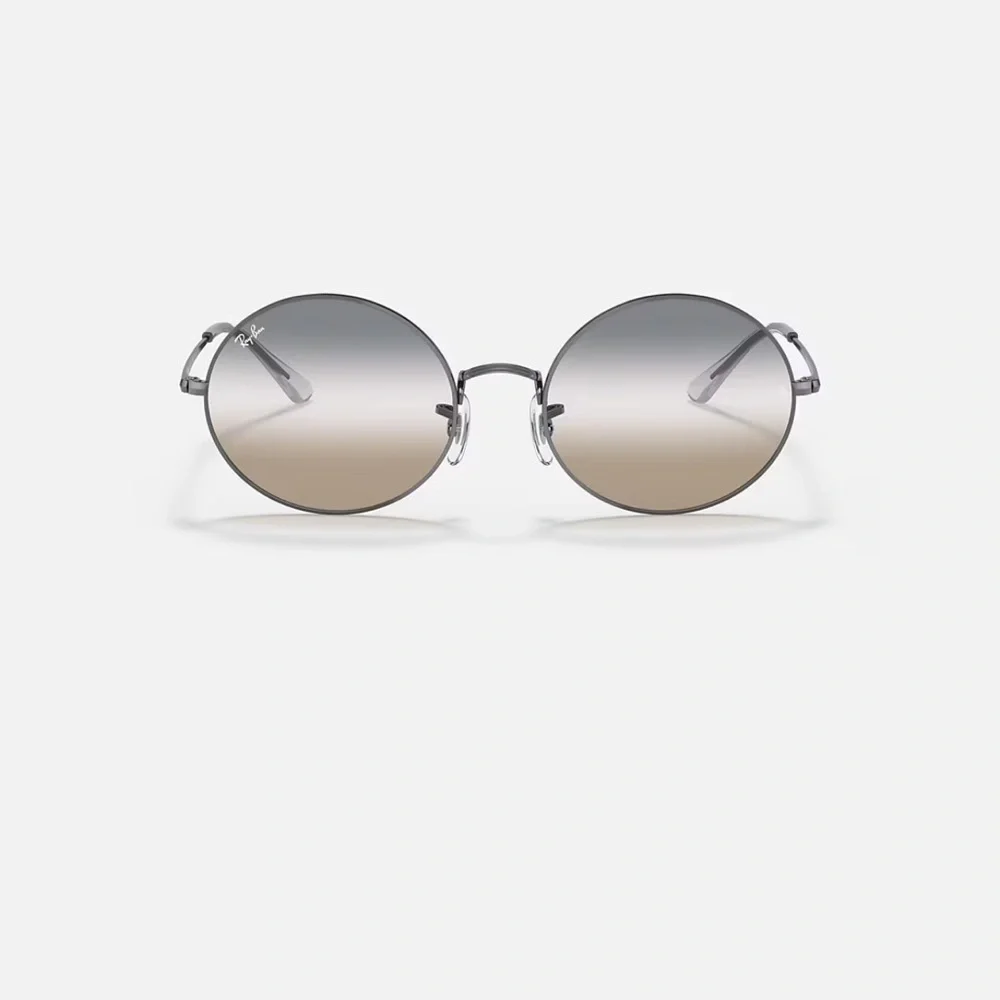 🧡 Ray-Ban Oval 1970 Bi-Gradient Polished Gunmetal Clear Grey Brown RB 1970 004